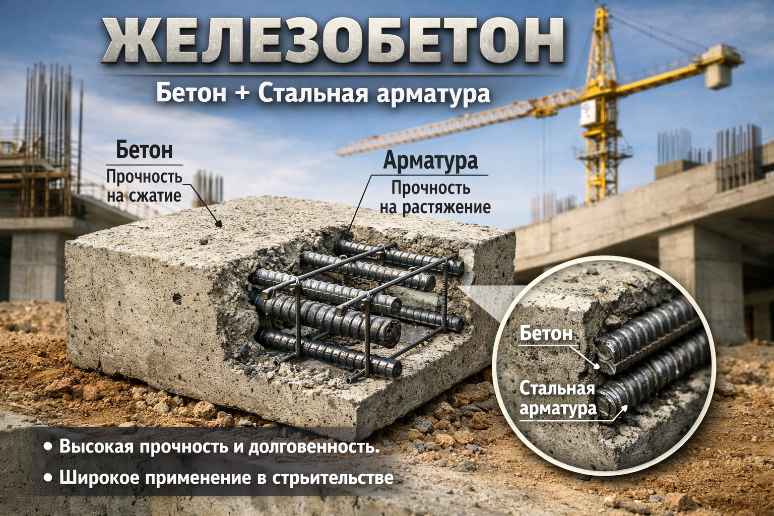 Железобетон: что это за материал