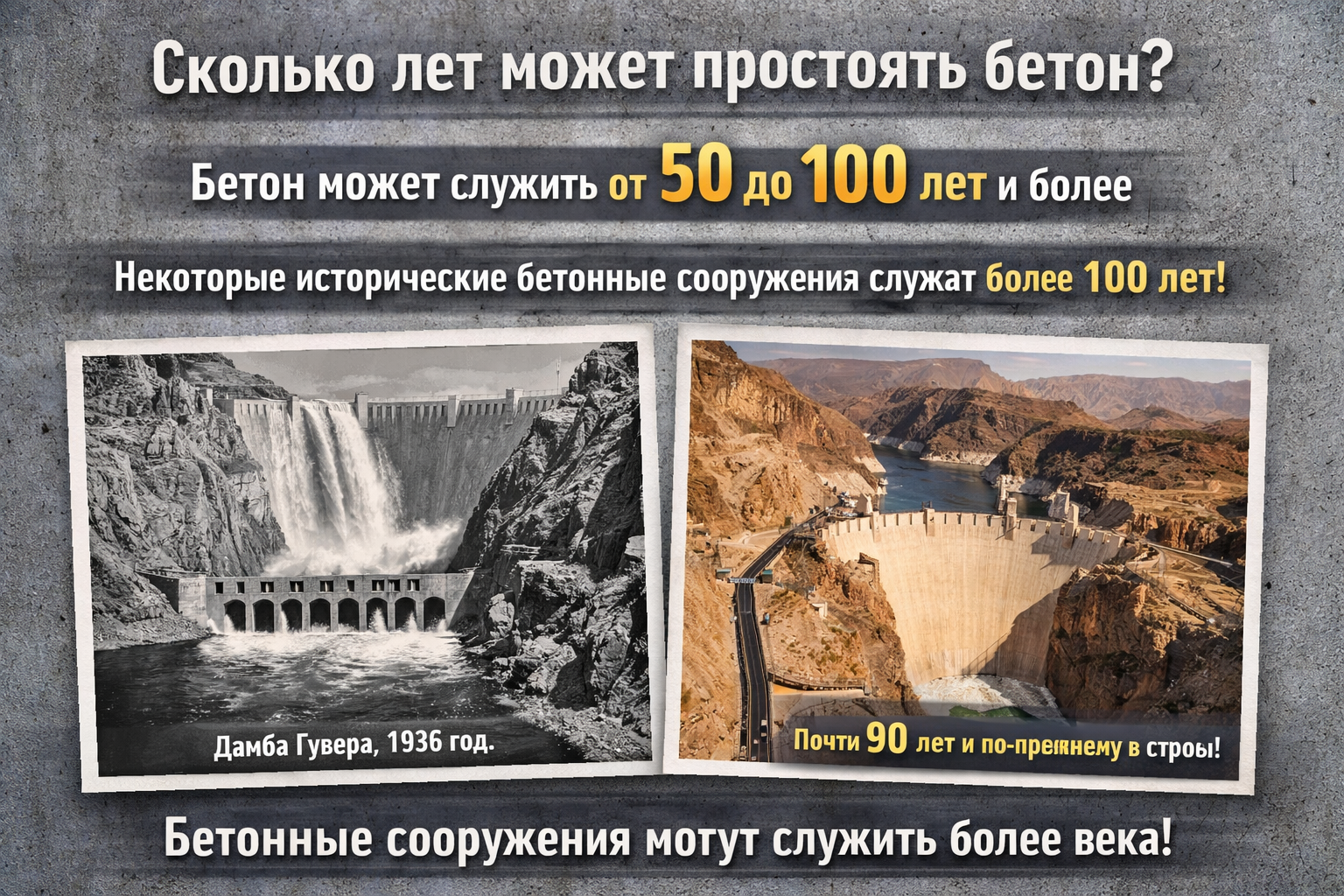 Сколько лет может простоять бетон?
