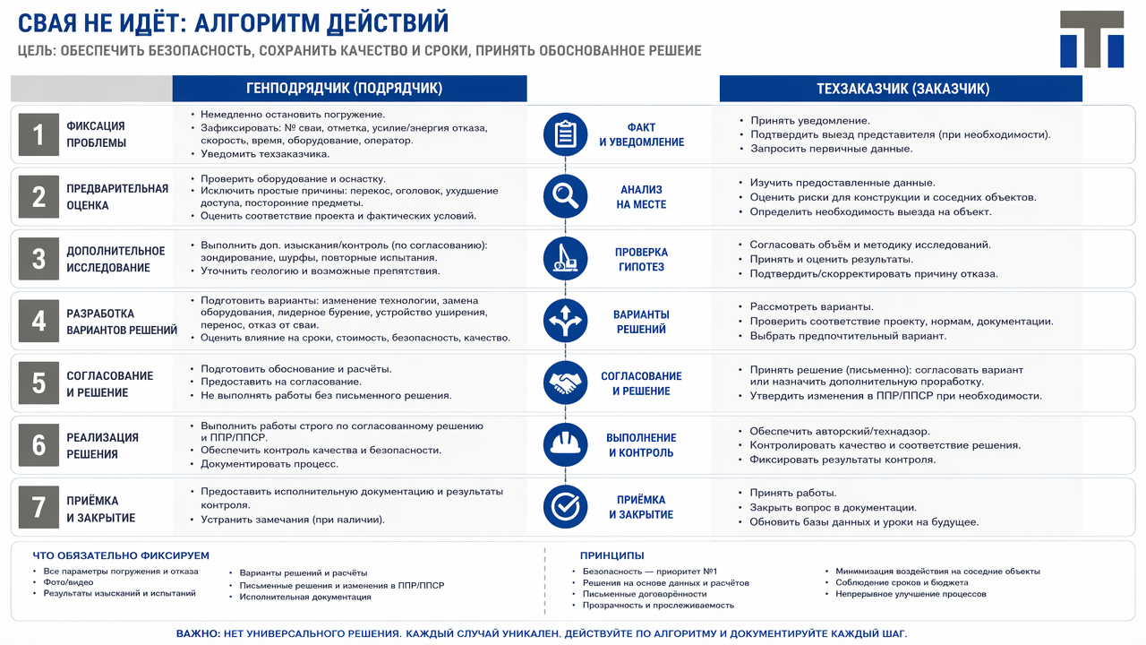 Как действовать, если свая не идёт
