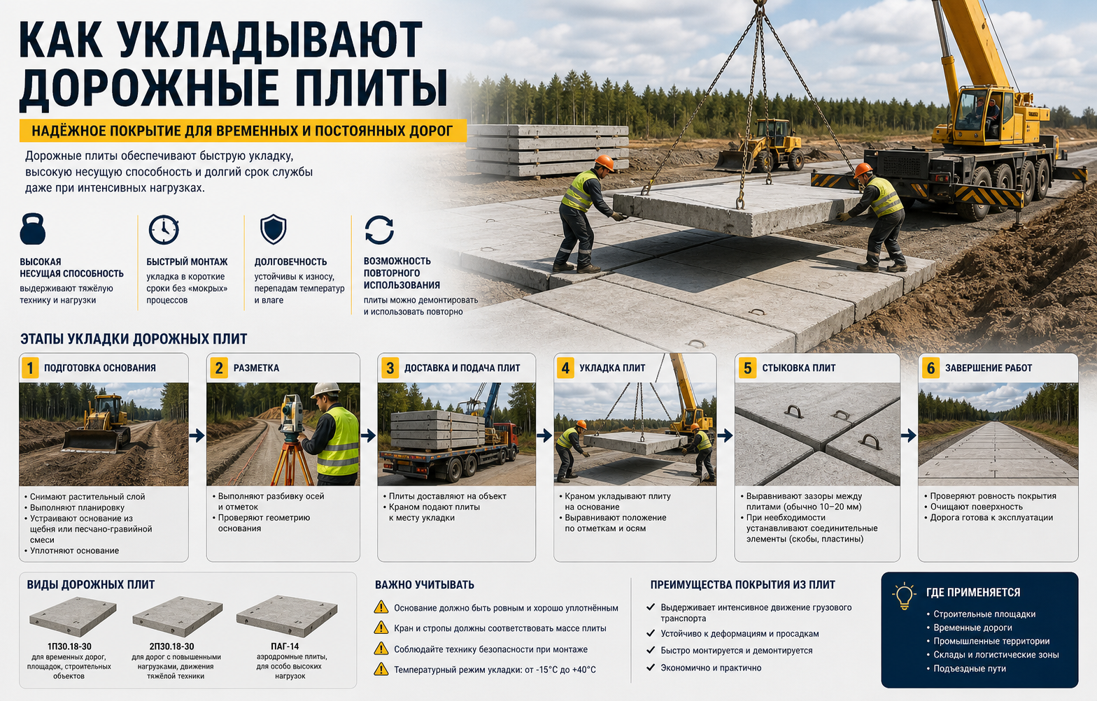 Как укладывают дорожные плиты?