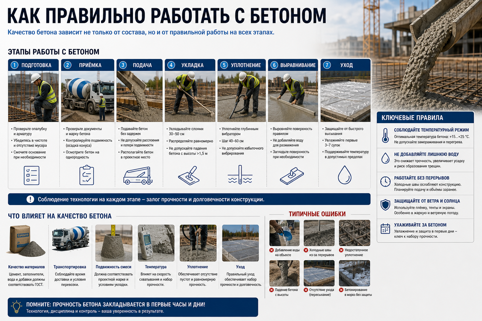 Как правильно работать с бетоном?