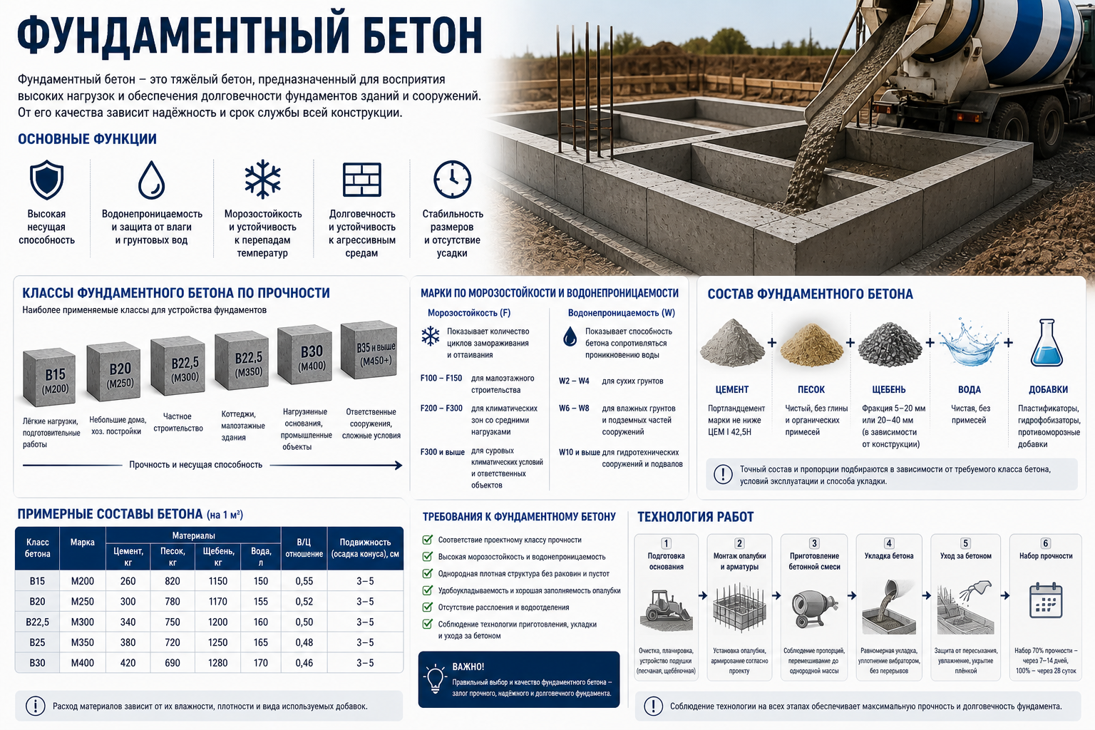 Фундаментный бетон