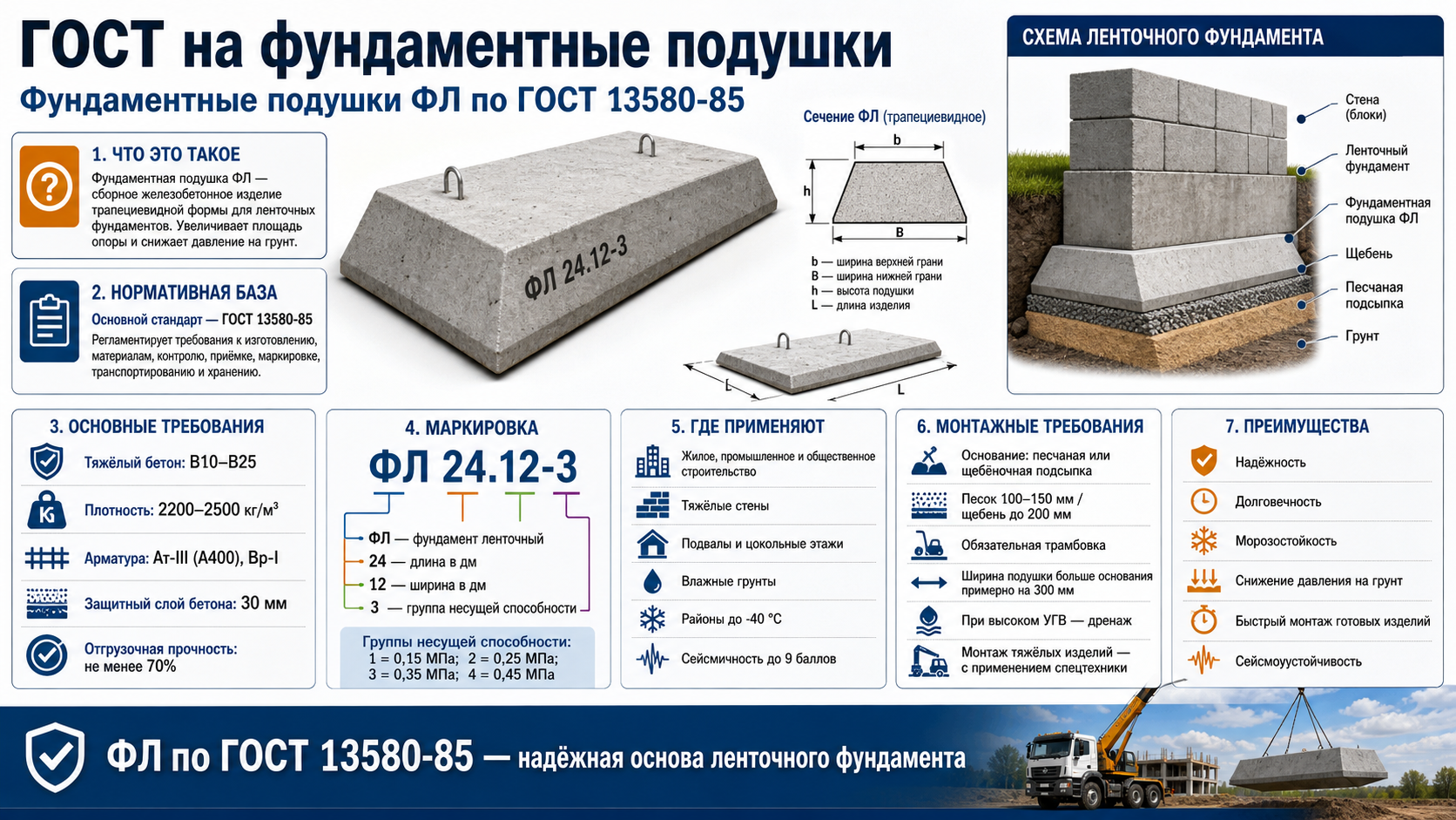 ГОСТ на фундаментные подушки