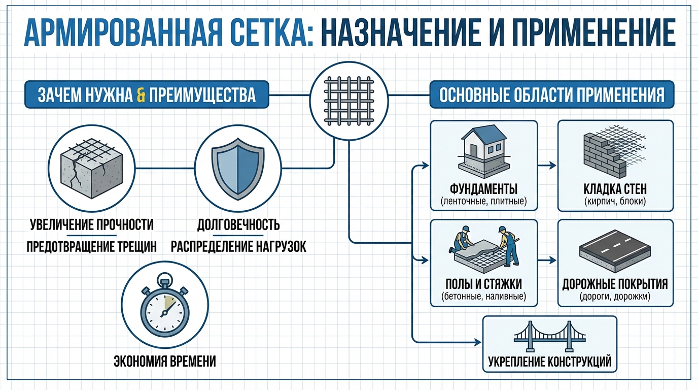 Зачем нужна и где применяется армированная сетка?