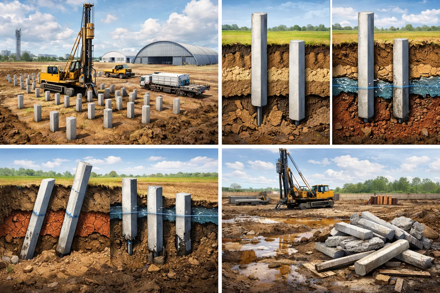 Свайное поле под склад, ангар и производственное здание