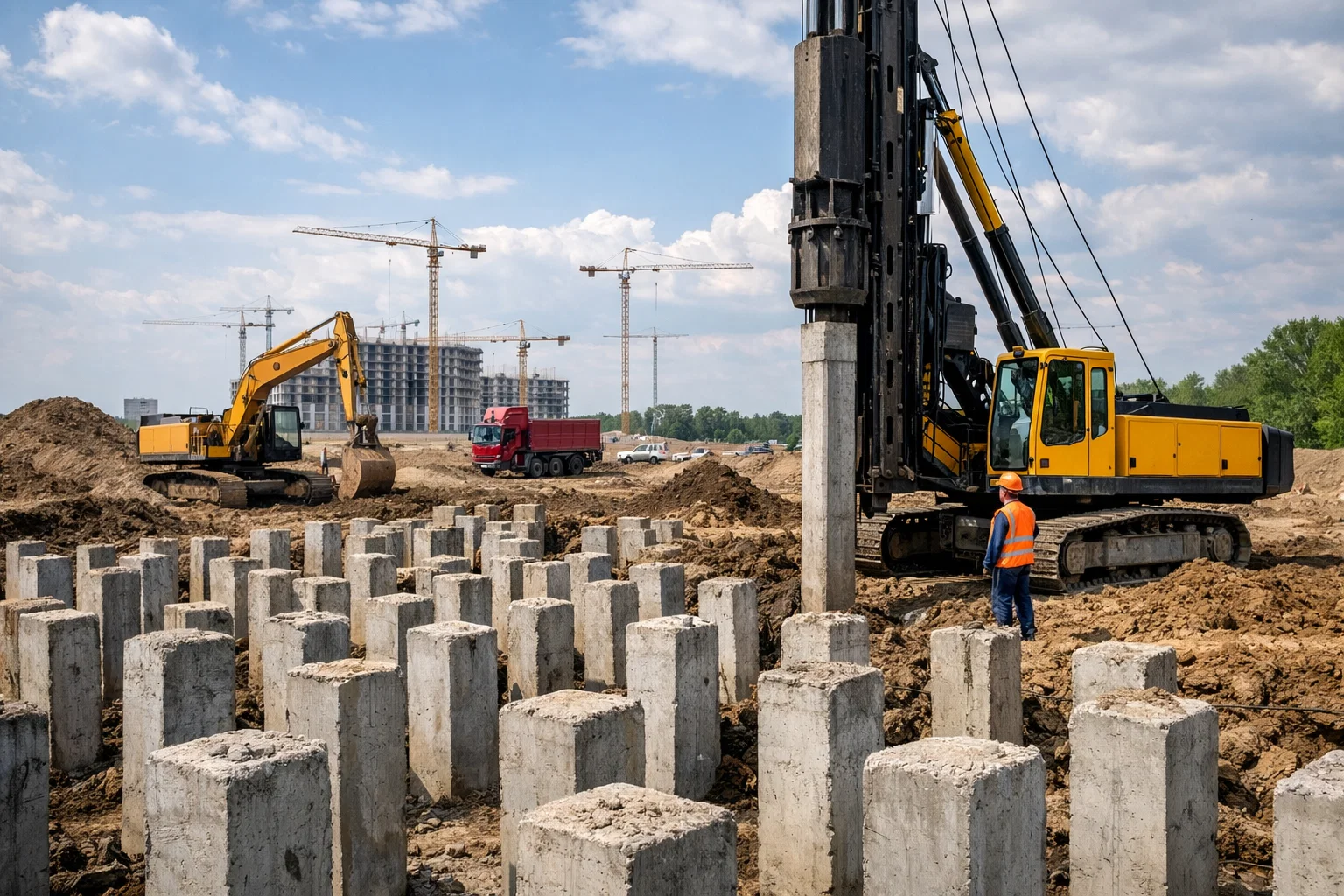 Календарь забивки ЖБ свай на объекте